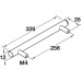 Bar Handle Steel Ø 12 mm Fixing Centres 96-352 mm Ø 12 mm Stainless steel effect fixing centres 256 mm