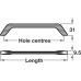 Pull Handle Zinc Alloy Fixing Centres 160-320 mm Plane Matt anthracite - fixing centres 160 mm