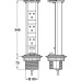 Vertical Powerdock Rated IP54 3 x UK 13 Amp Sockets Requires Ø 92 mm Drilled Hole With master switch Black and aluminium finish with black plastic top
