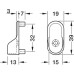 Rail End Support with Dowels for use with Oval Wardrobe Rails 15 mm Wide Zinc alloy Nickel plated finish