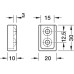 Rail End Support Side Panel Fixing for use with Square Wardrobe Rails Matt brushed finish