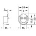 Rail End Support Plastic for use with Oval Wardrobe Rails 15 mm Wide Screw fixing White finish