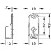 Rail End Support for use with Oval Wardrobe Rails 15 mm Wide Zinc alloy For screw fixing polished nickel plated finish