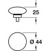 Knob Zinc Alloy & Glass Ø 44 mm Glacio Polished nickel & clear