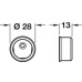 Rail Socket Ø 19 mm Zinc Alloy Invisfix Concealed fixing White finish