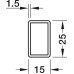 Wardrobe Rail Square Length 2000 mm Height 25 mm Width 15 mm Matt brushed finish