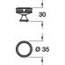 Knob Zinc Alloy Ø 35 mm Oberon Polished nickel
