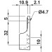 Rail End Support for use with Oval Wardrobe Rails 15 mm Wide Zinc alloy For screw fixing polished nickel plated finish