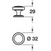 Knob Zinc Alloy Ø 32 mm Rochdale Satin nickel