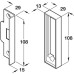 Rebate Set for Mortice Box Latches Aluminium Size 25 mm silver anodised