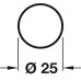 Wardrobe Rail Length 914-2438 mm Ø 19-25 mm White powder finish Diameter Ø 25 mm length 1829 mm