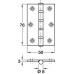 Butt Hinge Ball Bearing 76 x 50 mm Brass Copper plated