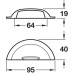 Cup Pull Handle Brass Fixing Centres 64 mm Jude Antique copper