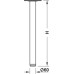 Table Leg Height 710 mm Ø 60 mm Tubular Steel With black plastic height adjustable foot Black