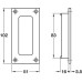 Pull Handle Flush 102 x 51 mm Brass Suitable for sliding and folding timber doors Polished brass