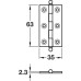 Butt Hinge Ball Finial 63 x 35 mm Brass Unwashered Length x width: 63 x 35 mm imitation bronze