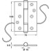 Butt Hinge Conductor 100 x 75 mm Brass C2 Matt black