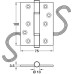 Butt Hinge Conductor 100 x 75 mm Brass C4 Polished and lacquered brass