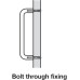 Pull Handle Bolt Through Fixing 304 Stainless Steel D Shaped Hole centres 150 mm satin