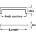 Pull Handle Zinc Alloy Fixing Centres 128-492 mm U Polished chrome finish fixing centres 128 mm