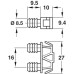 Clip Cabinet Connector for Screw Fixing Interrnal element with dowels silk grey (RAL 7044)