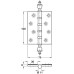 Butt Hinge Urn Finial 100 x 75 mm Brass Matt black