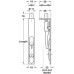 Flush Bolt Lever Action Width 19 mm Brass With bolts on one side Length x width: 203 x 19 mm satin nickel plated