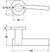 Lever Handle Set 304 Stainless Steel HL08 Häfele Pair of lever handles and roses with escutcheon/WC set With standard keyway escutcheon satin