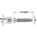 Multipurpose Screw Countersunk Head Fully Threaded Length 45 mm. Thread Ø 4.5 mm