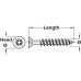 Multipurpose Screw Countersunk Head Partially Threaded Length 90 mm thread Ø 5.0 mm