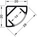 Aluminium Profile for LED Flexible Strip Lights Loox 2195 To suit Loox LED flexible strip lights Wth milky cover for corner mounting