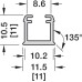 Plastic Profile for Recess Mounting Loox 5 LED Strip Lights 1101 Length 3000 mm internal width 8 mm Black