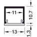 Aluminium Profile for Surface Mounting Loox5 LED Flexible Strip Lights 2101 Length 3000 mm depth 10.7 mm diffuser width 13 mm Black