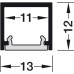 Aluminium Profile for Surface Mounting Loox5 LED Flexible Strip Lights 2102 Length 3000 mm depth 12 mm diffuser width 11 mm Black