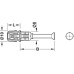 Spreading Bolt Ø 10 mm Minifix C100 In two parts Drilling distance B: 34 mm thread length L: 11.5 mm