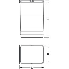 Waste Bin for Ninka One2Five and One2Seven Capacity: 32 litres 230 x 306 x 560 mm dark grey