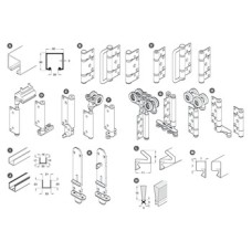 Complete Set for 5 Folding Patio Doors with Brown Seals Slido Fold 100-U Top hung end folding system For 1 door left and 4 doors right satin finish