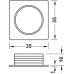 Square Rosette for 19 mm Door Thickness Polished chrome plated