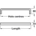 Pull Handle Fixing Centres 128 - 160 mm Tarvos Graphite 160 mm hole centres