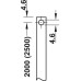 Profile Rod Solid Profile Symo 3000 For approx. 2000 mm high doors 1 pair = 2x 975 mm lengths