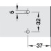 Cruciform Mounting Plate Zinc Plated Duomatic For side panel thickness 19 mm Height 3 mm hole centres: 32 mm