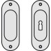 Pull Handle Flush 127 x 45 mm Stainless Steel Suitable for sliding timber doors Satin