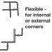 Plinth Connector Flexible for Use with PVC Plinth Panel Brushed matt silver