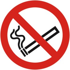 No Smoking Prohibition Sign for Windows Ø 76 mm Etched Vinyl Self-adhesive White/red