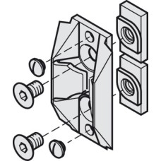 Centring Door Stop for Sliding Glass Interior Doors with Fixed Glass Panel Hawa-Junior Top hung system Grey plastic