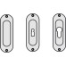 Pull Handle Flush 120 x 40 mm Aluminium FSB Suitable for sliding timber doors Silver anodised