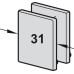 End Cap Set for Sliding Interior Doors Slido D-Line11 Top hung system Silver width: 31 mm