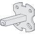 Fixed Spindle for Startec Lever Handles on Round Roses 8 mm on plate Zinc plated steel