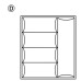 Plastic Cutlery Insert for Nominal Depth 500 mm for Cabinet Width 300-1000 mm With horizontal cutlery compartments Size 50/60 for cabinet width 500 mm