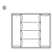 Plastic Cutlery Insert for Nominal Depth 500 mm for Cabinet Width 300-1000 mm With horizontal cutlery compartments Size 60/60 for cabinet width 600 mm